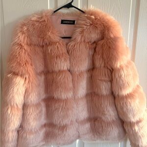 Women's Pink Faux Fur Jacket